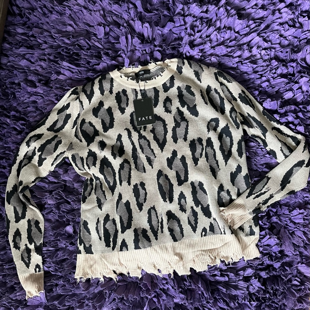HOST PICK!!  Fate Leopard sweater New With Tags
